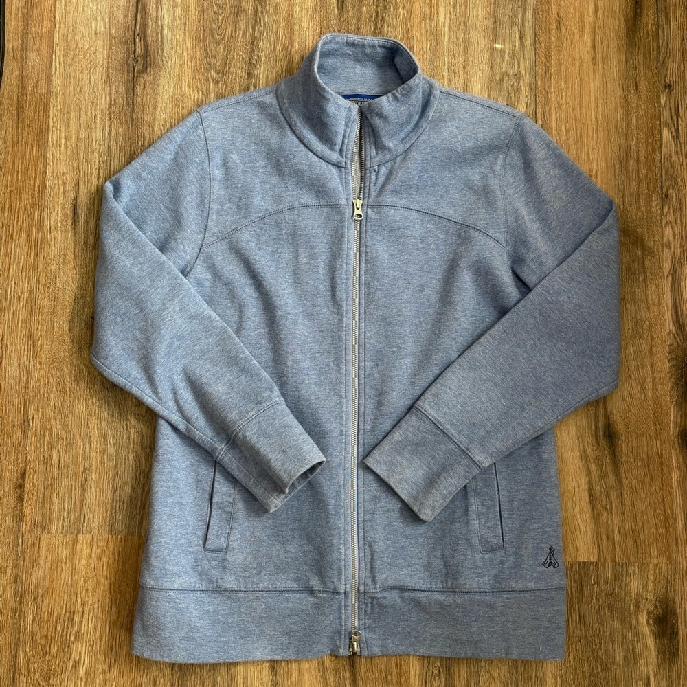 Pendleton Cotton Full Zip Up Sweater Jacket Women’s L Petite Heather Blue Casual